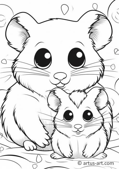 Page de coloriage de hamsters